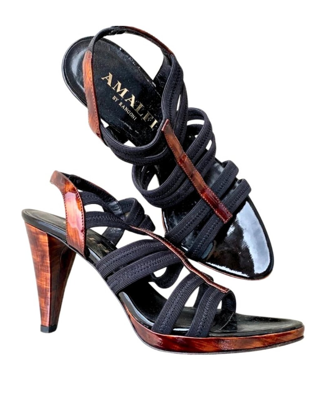 Amalfi Vintage Gladiator Sandals with Patent Heels Size 7